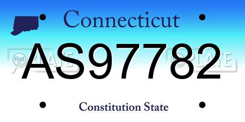 AS97782 Connecticut License Plate