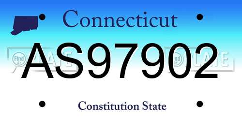 AS97902 Connecticut License Plate