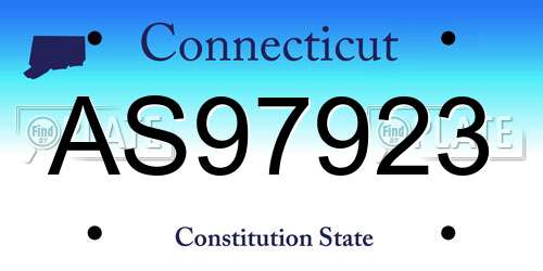 AS97923 Connecticut License Plate