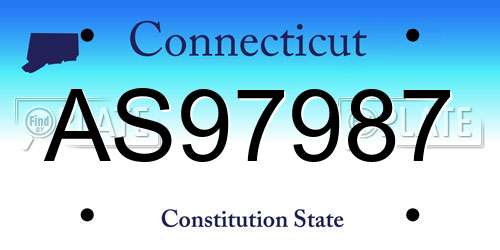 AS97987 Connecticut License Plate