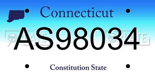 AS98034 Connecticut License Plate
