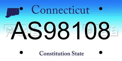 AS98108 Connecticut License Plate