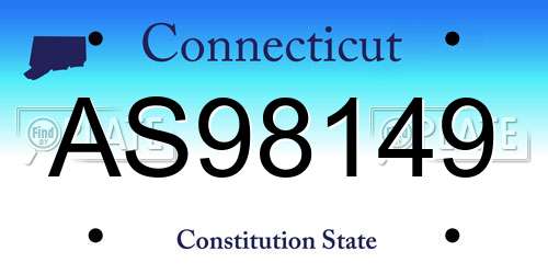 AS98149 Connecticut License Plate