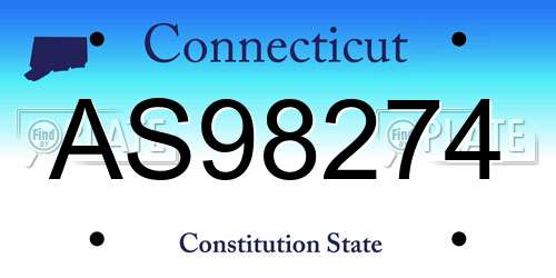 AS98274 Connecticut License Plate