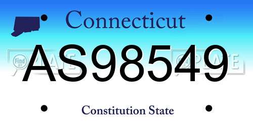 AS98549 Connecticut License Plate
