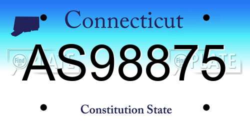 AS98875 Connecticut License Plate