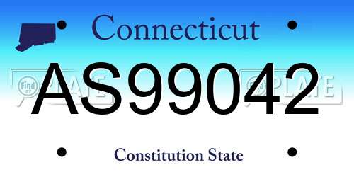 AS99042 Connecticut License Plate