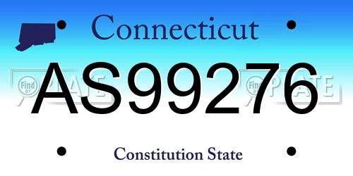 AS99276 Connecticut License Plate