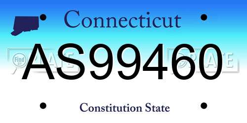 AS99460 Connecticut License Plate