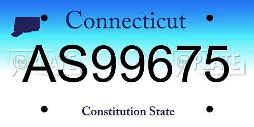 AS99675 Connecticut License Plate
