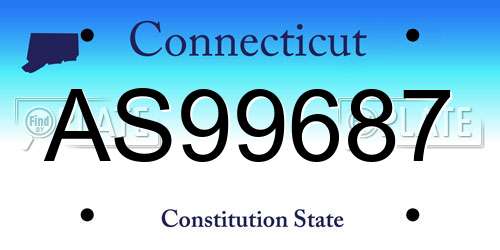 AS99687 Connecticut License Plate