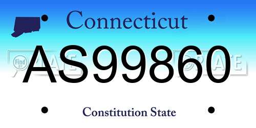 AS99860 Connecticut License Plate
