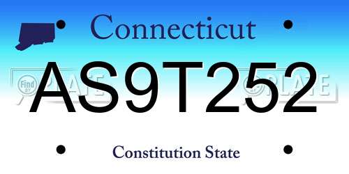 AS9T252 Connecticut License Plate