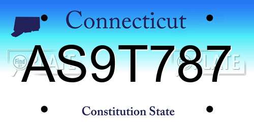 AS9T787 Connecticut License Plate
