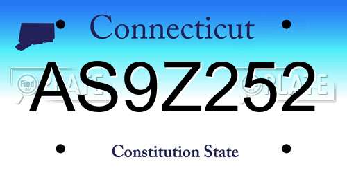 AS9Z252 Connecticut License Plate