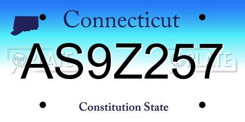 AS9Z257 Connecticut License Plate