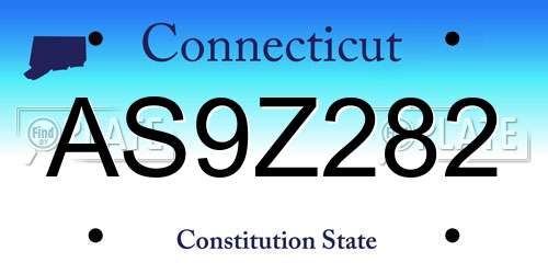 AS9Z282 Connecticut License Plate
