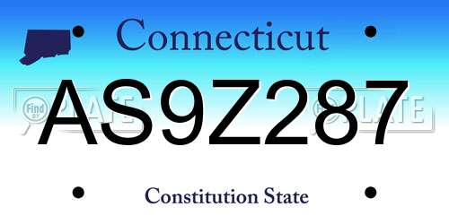 AS9Z287 Connecticut License Plate