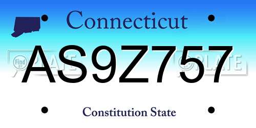 AS9Z757 Connecticut License Plate