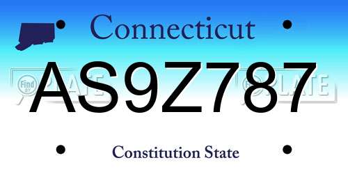 AS9Z787 Connecticut License Plate