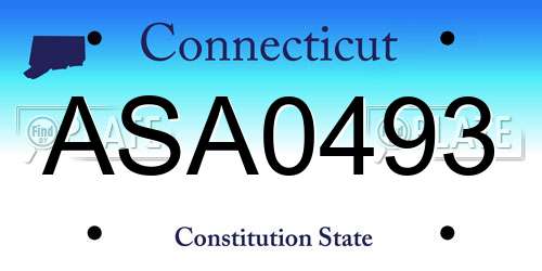 ASA0493 Connecticut License Plate