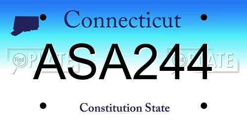 ASA244 Connecticut License Plate