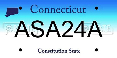 ASA24A Connecticut License Plate
