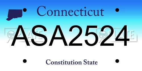ASA2524 Connecticut License Plate