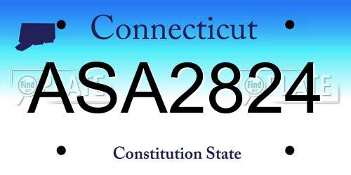 ASA2824 Connecticut License Plate