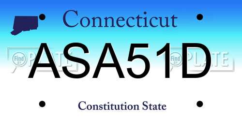ASA51D Connecticut License Plate