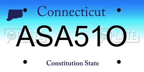 ASA51O Connecticut License Plate