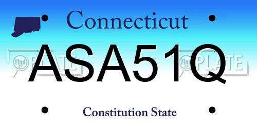 ASA51Q Connecticut License Plate