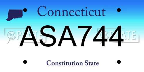 ASA744 Connecticut License Plate