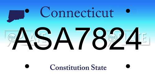 ASA7824 Connecticut License Plate