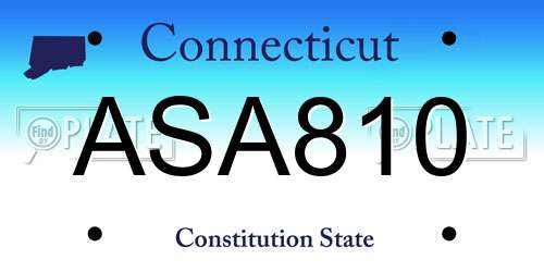 ASA810 Connecticut License Plate