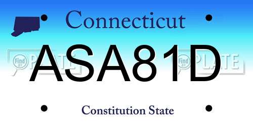 ASA81D Connecticut License Plate