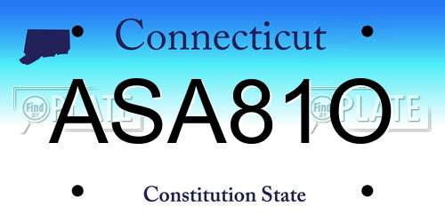 ASA81O Connecticut License Plate