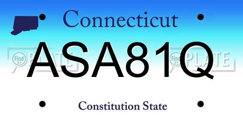 ASA81Q Connecticut License Plate