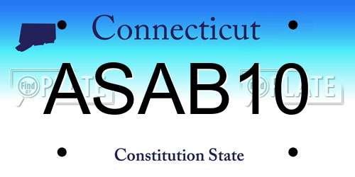 ASAB10 Connecticut License Plate