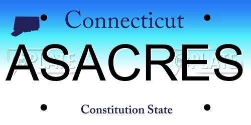 ASACRES Connecticut License Plate