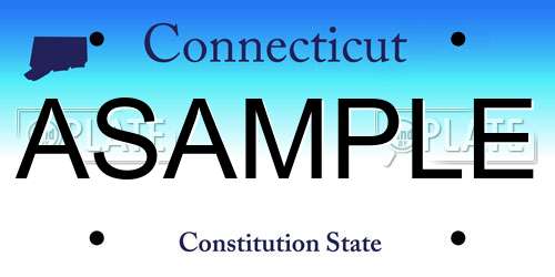 ASAMPLE Connecticut License Plate