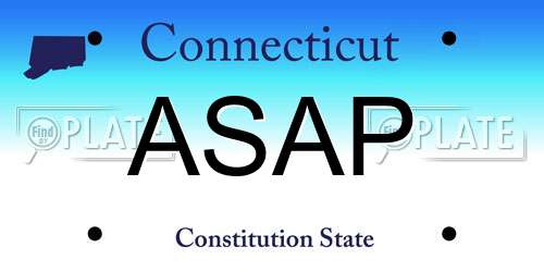 ASAP Connecticut License Plate
