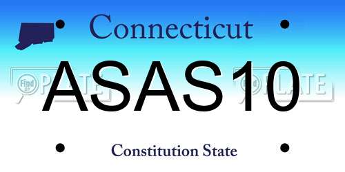 ASAS10 Connecticut License Plate