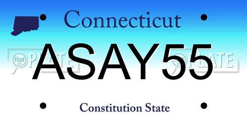 ASAY55 Connecticut License Plate