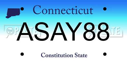ASAY88 Connecticut License Plate