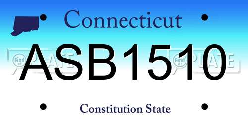 ASB1510 Connecticut License Plate