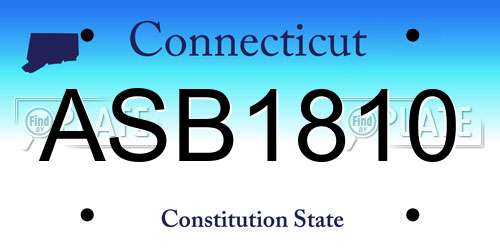 ASB1810 Connecticut License Plate