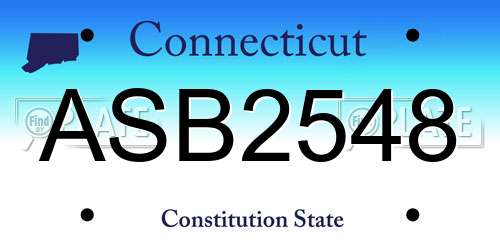 ASB2548 Connecticut License Plate