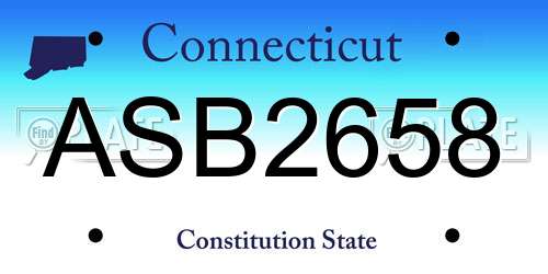 ASB2658 Connecticut License Plate