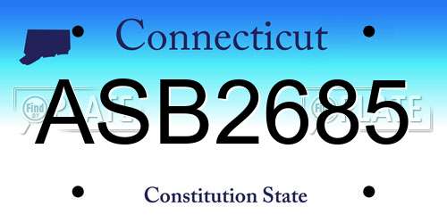 ASB2685 Connecticut License Plate